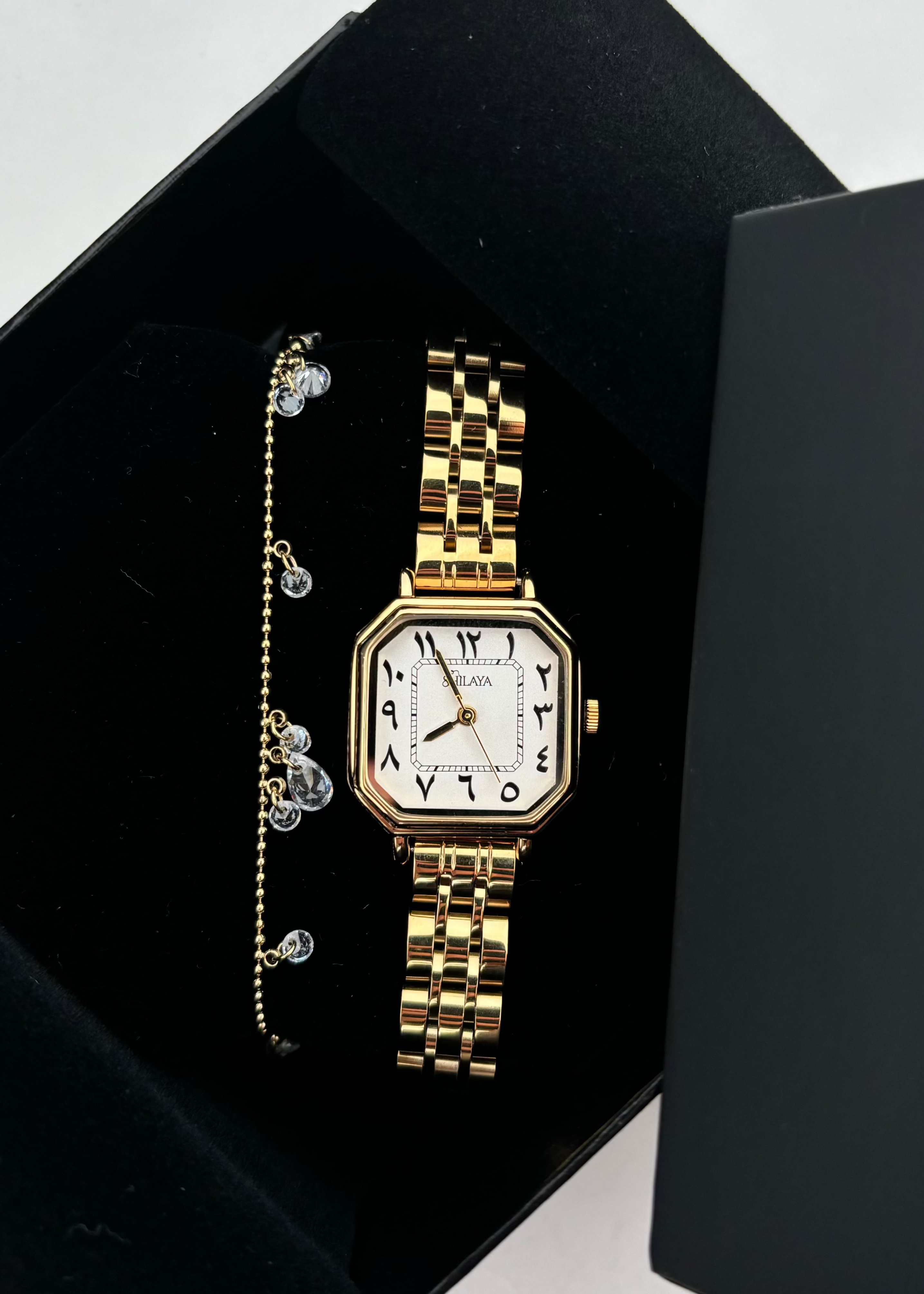 COFFRET MONTRE CHIFFRES ARABE AUX CHOIX & BRACELET HAYSSARA