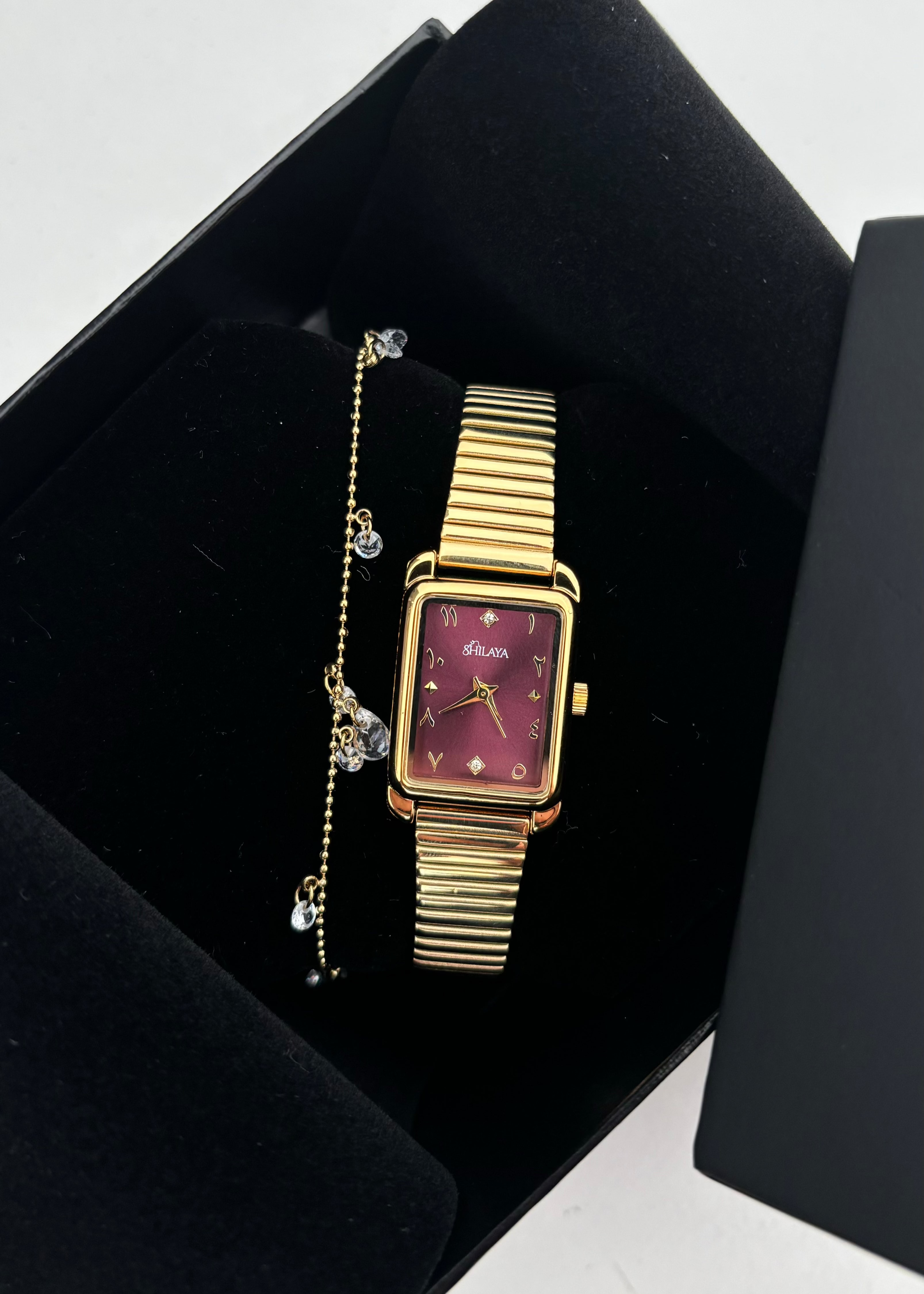 COFFRET MONTRE CHIFFRES ARABE AUX CHOIX & BRACELET HAYSSARA