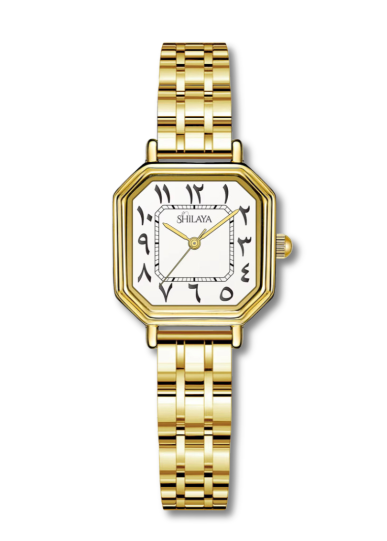 LA PRÉCIEUSE MONTRE DORÉ AVEC CHIFFRES ARABES