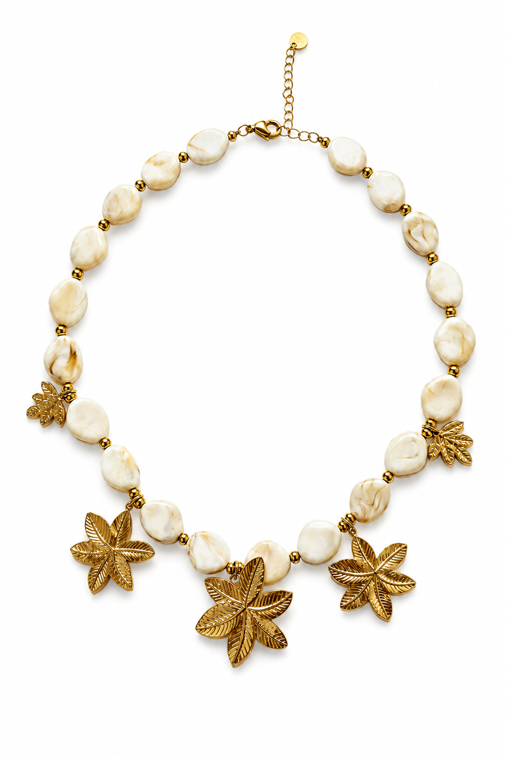 Collier  Palm DORÉ PERLES NACRÉS