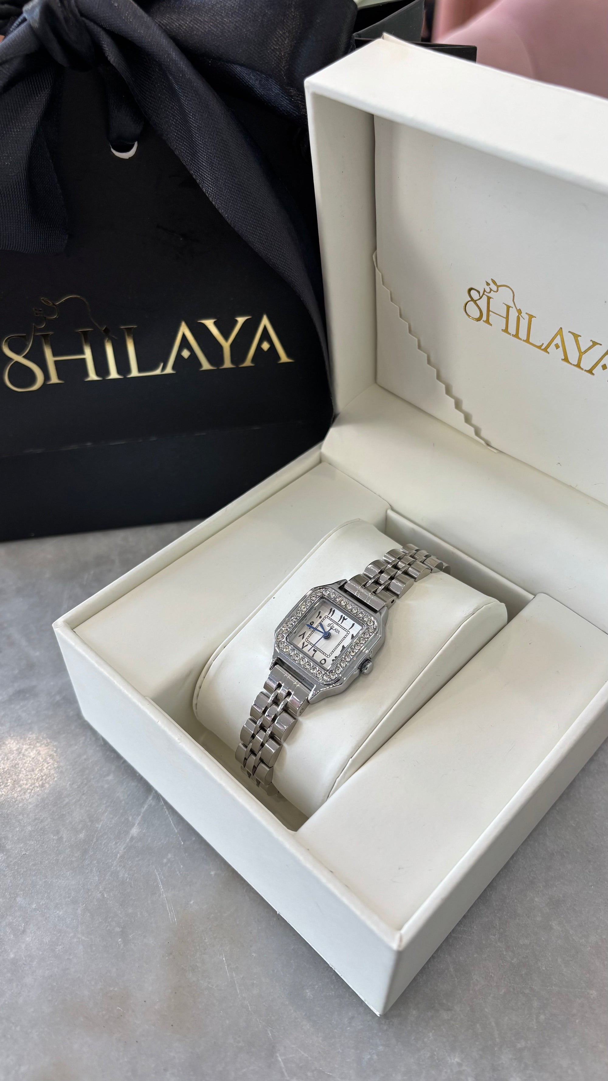 LA MYKONOS MONTRE ARGENT AVEC CHIFFRES ARABES Shilaya