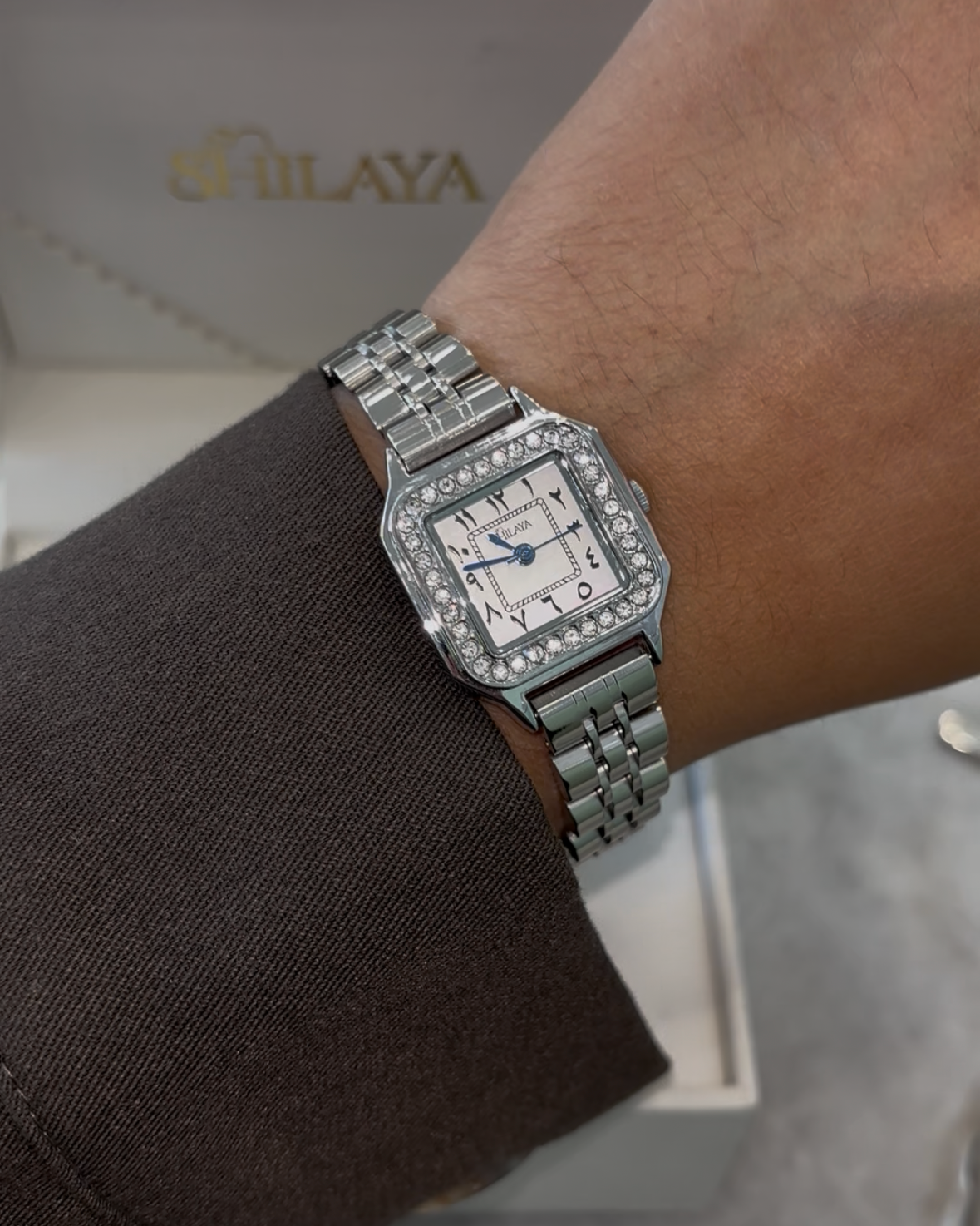 LA MYKONOS MONTRE ARGENT AVEC CHIFFRES ARABES Shilaya