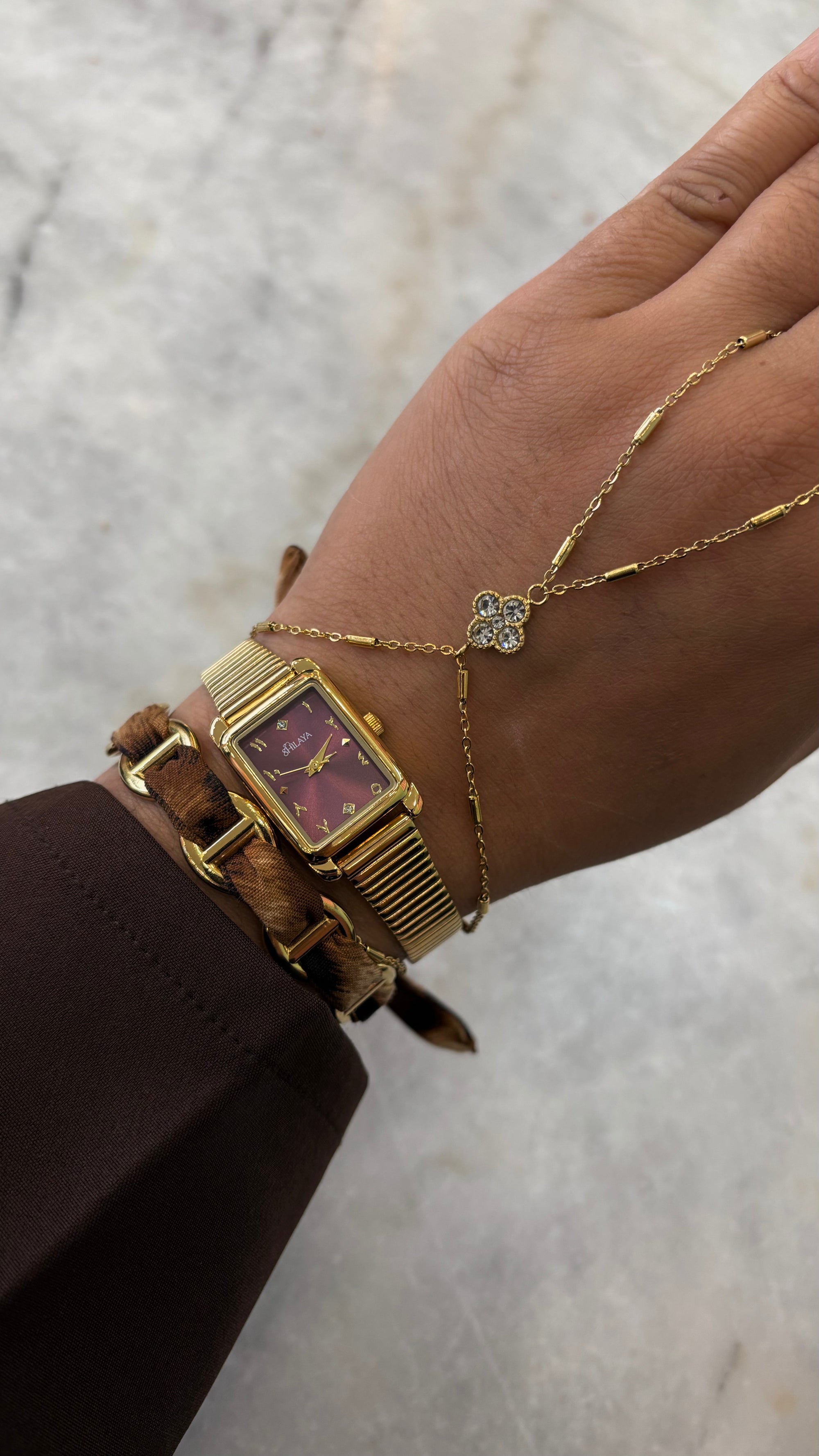 COFFRET CHAINE DE MAIN ALMA + MONTRE + JONC Shilaya