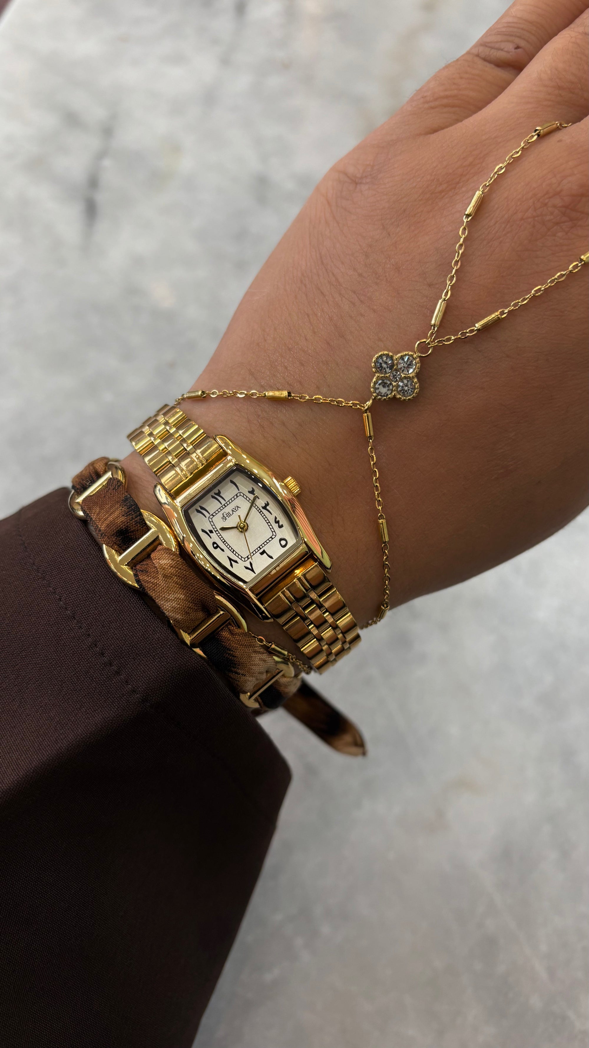 COFFRET CHAINE DE MAIN ALMA + MONTRE + JONC Shilaya