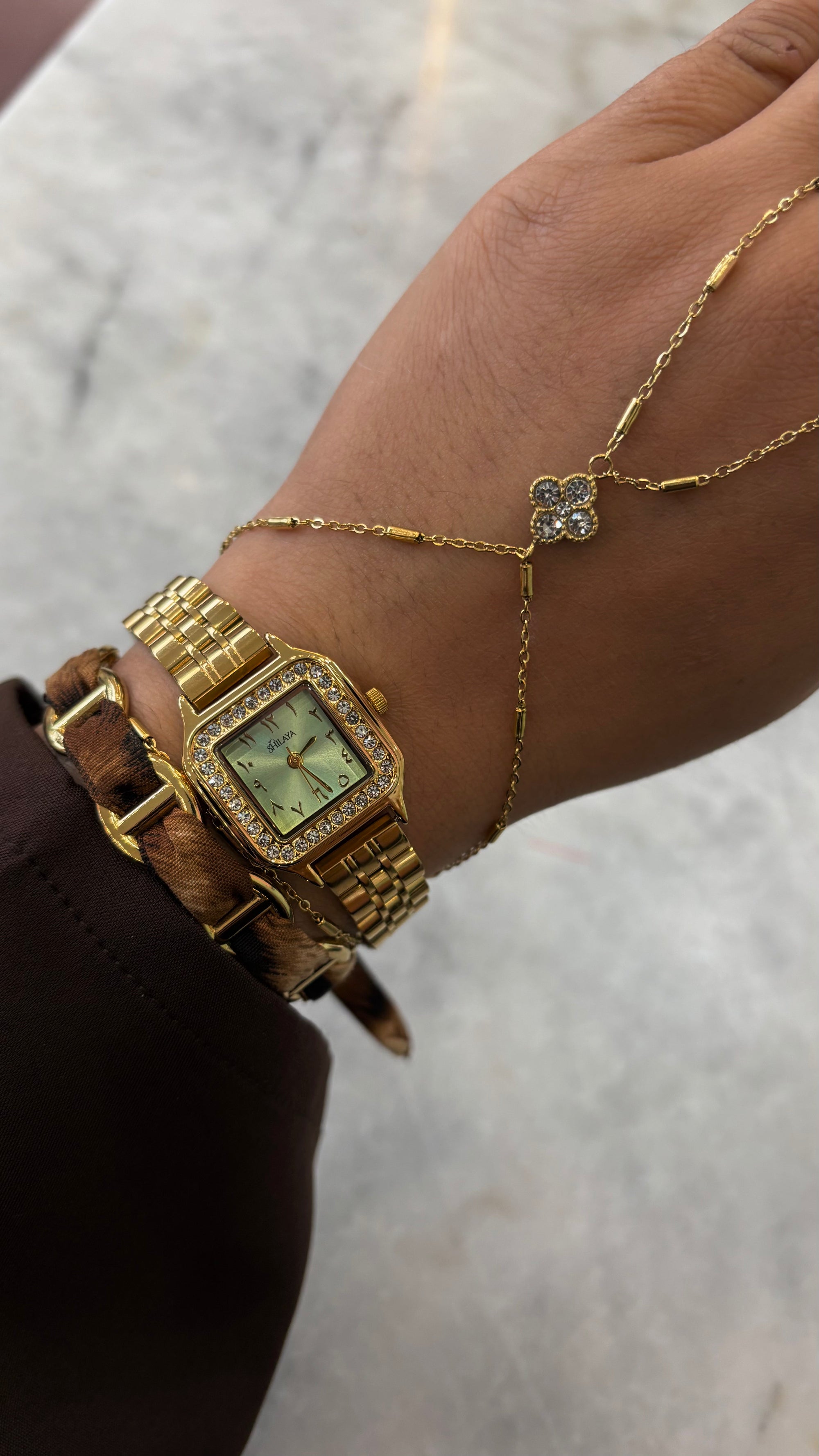 COFFRET CHAINE DE MAIN ALMA + MONTRE + JONC Shilaya