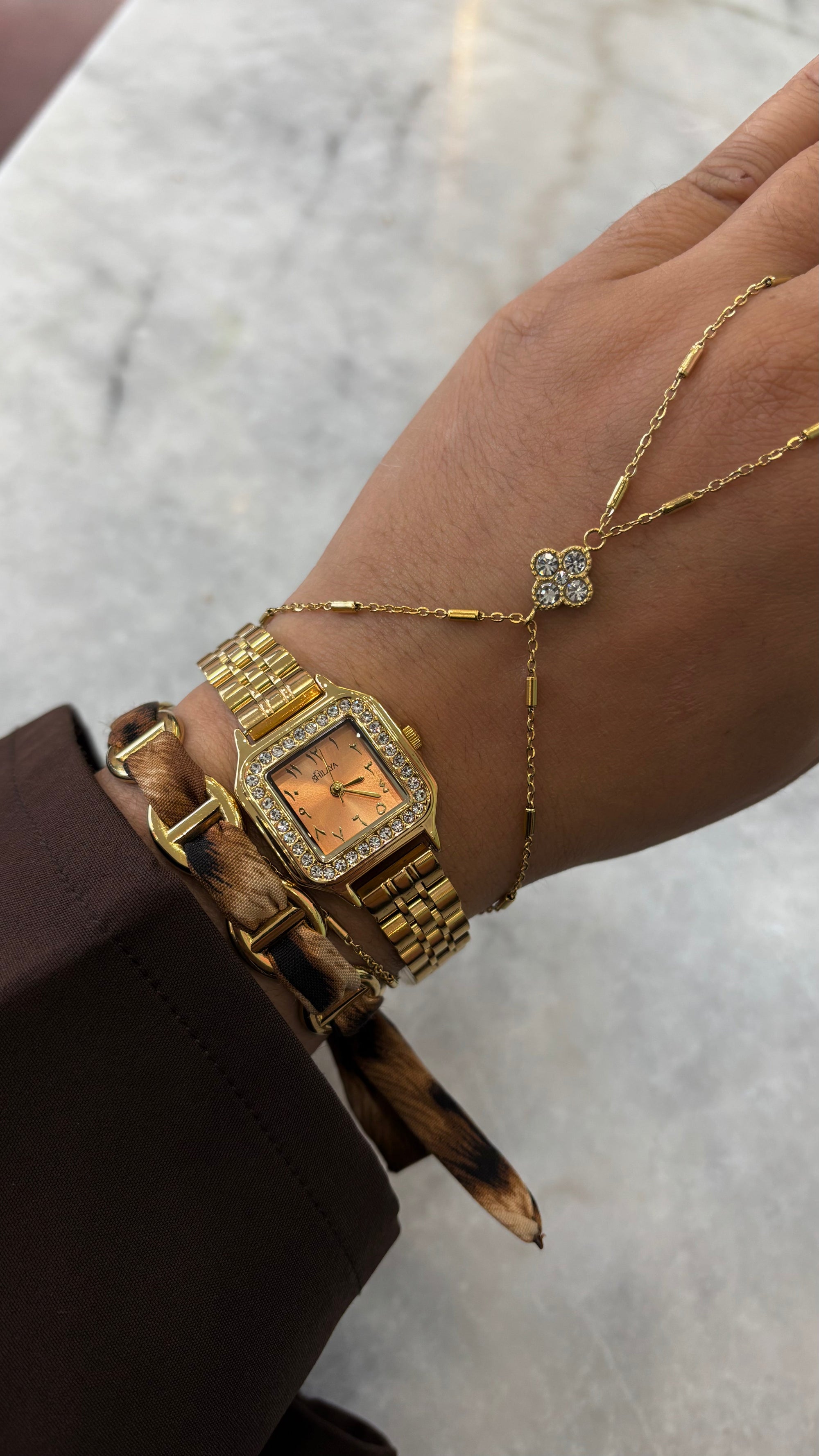 COFFRET CHAINE DE MAIN ALMA + MONTRE + JONC Shilaya