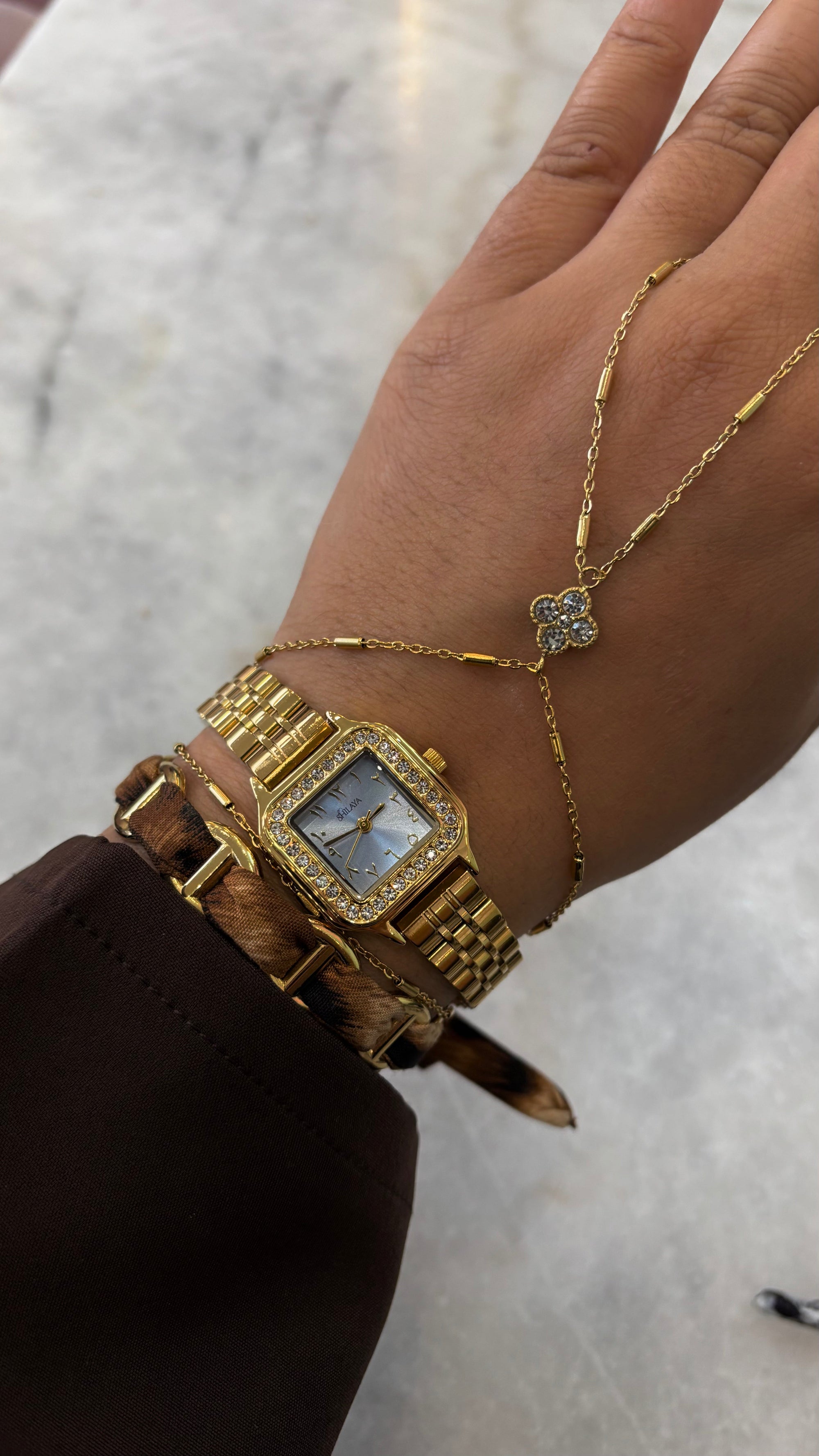 COFFRET CHAINE DE MAIN ALMA + MONTRE + JONC Shilaya