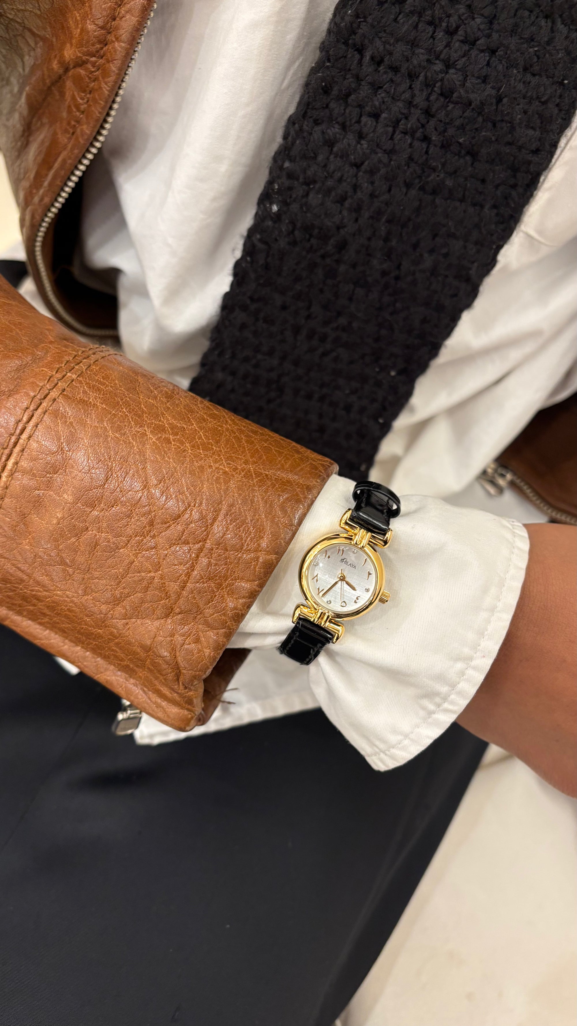 LA ALMA MONTRE CUIR VÉGÉTAL AVEC CHIFFRES ARABES