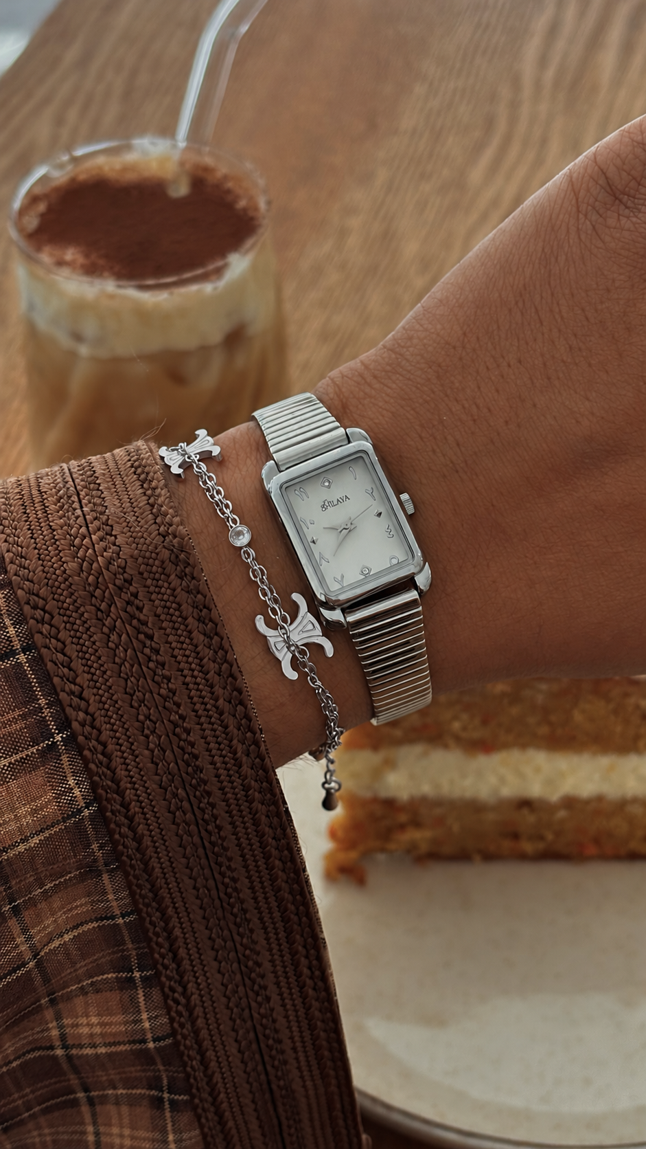 La Classic Argent – montre argentée femme à chiffres arabes | Shilaya