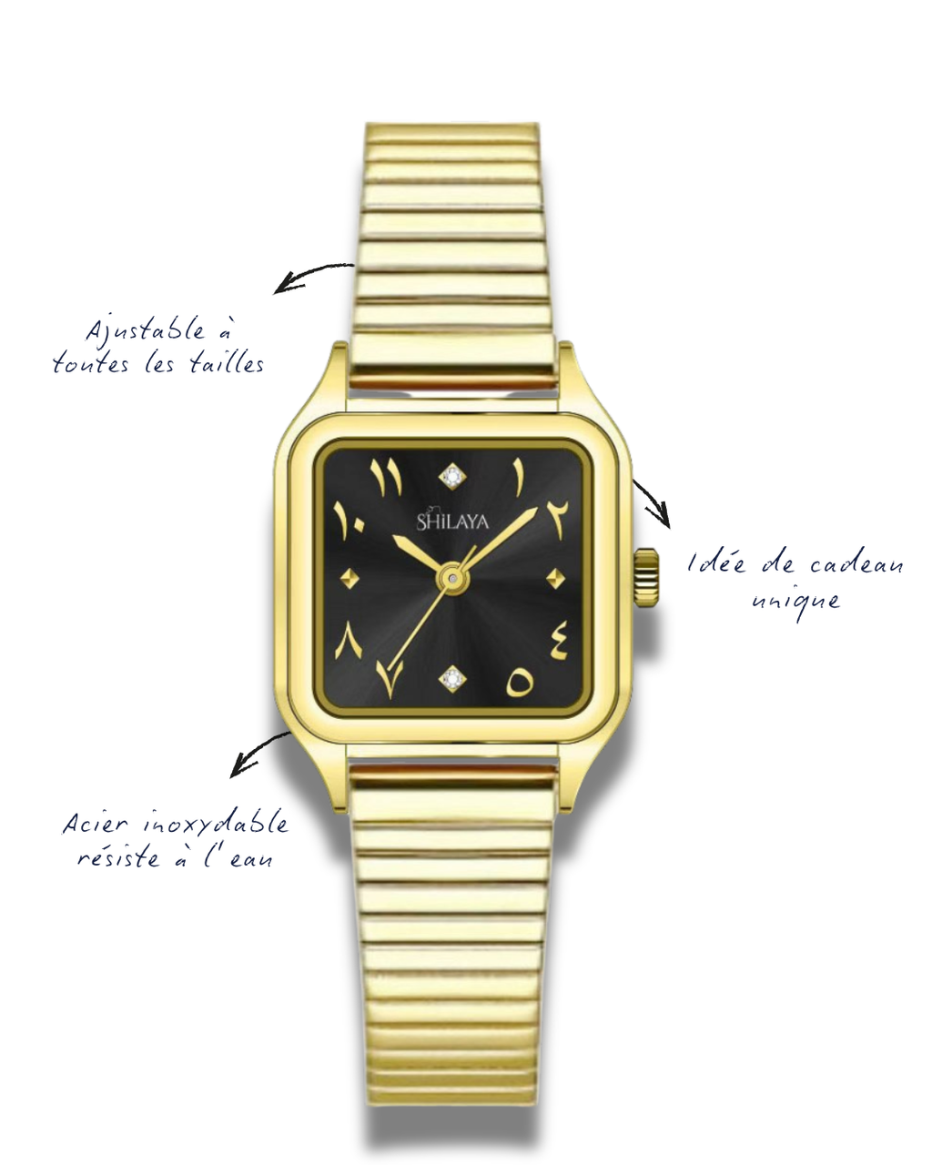 THE MIDNIGHT GOLD WATCH WITH ARABIC NUMERALS