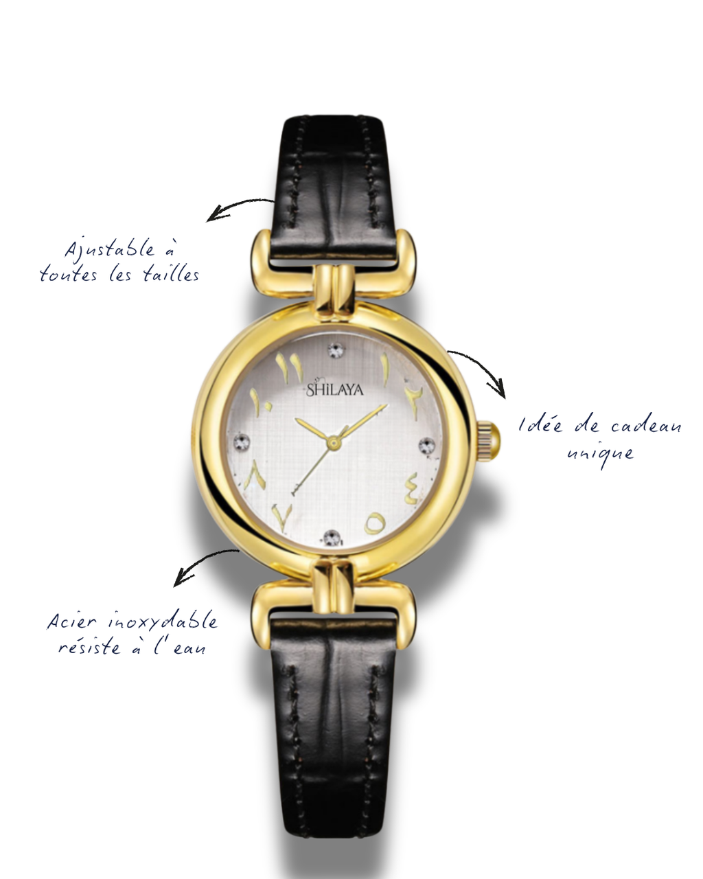 LA ALMA MONTRE CUIR VÉGÉTAL AVEC CHIFFRES ARABES