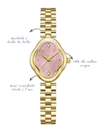 LA MUSE PINK MONTRE DORÉ AVEC CHIFFRES ARABES