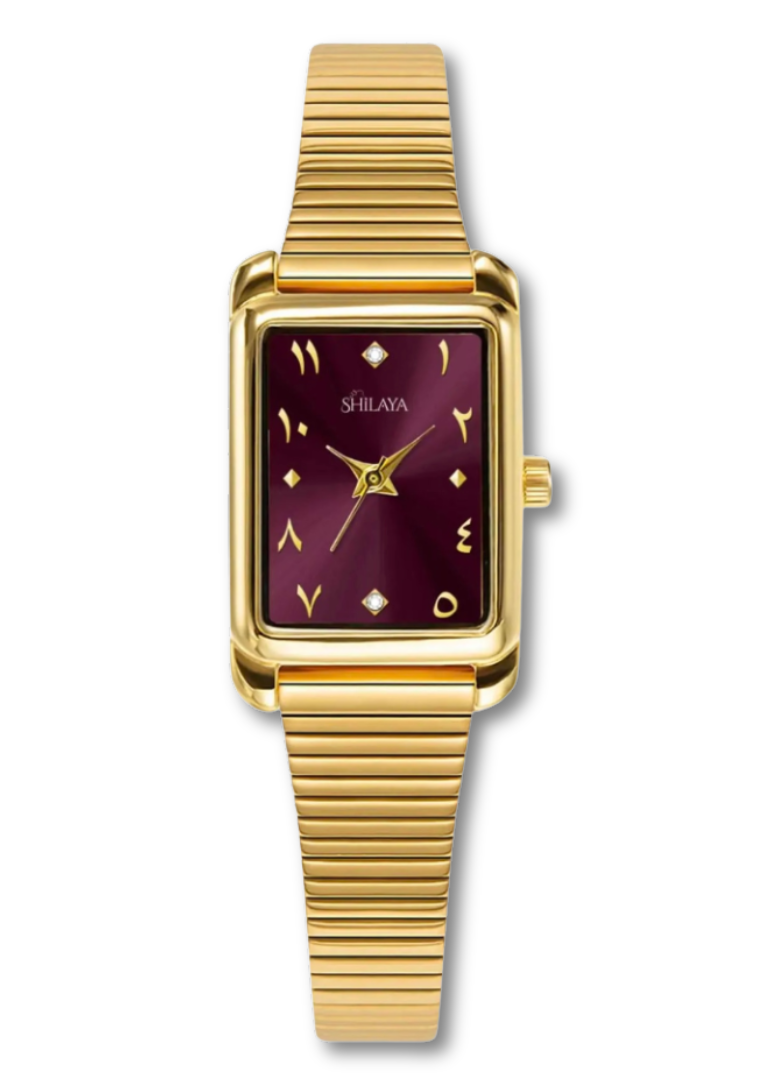 LA VELVET GOLD WATCH WITH ARABIC NUMERALS
