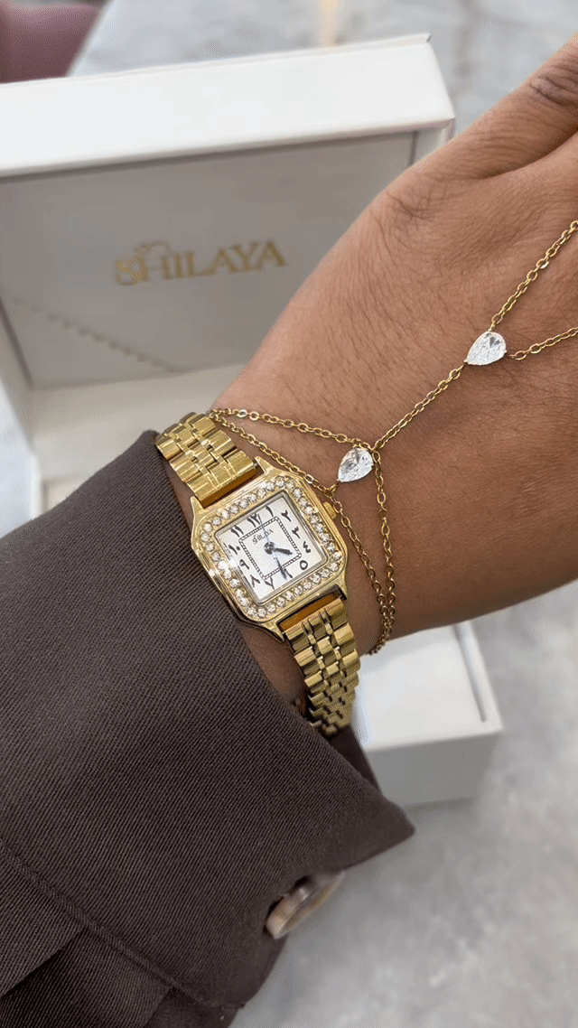 LA MYKONOS MONTRE DORÉ AVEC CHIFFRES ARABES Shilaya