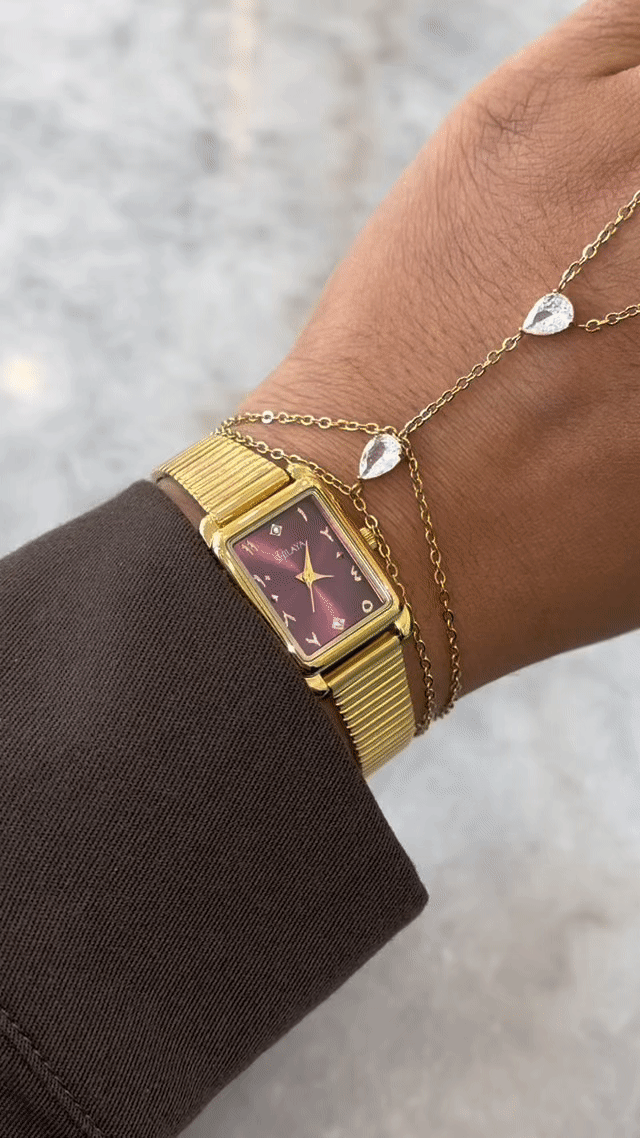 LA VELVET MONTRE DORÉ AVEC CHIFFRES ARABES Shilaya
