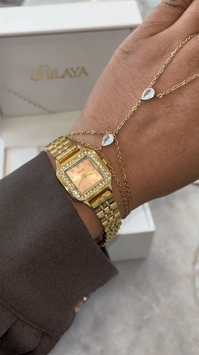 LA PEACH MONTRE DORÉ AVEC CHIFFRES ARABES Shilaya