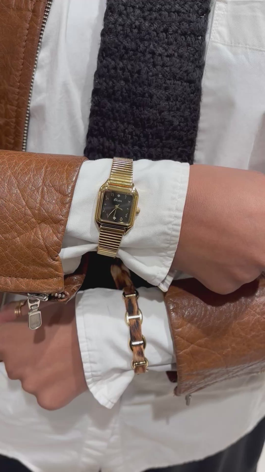 LA CASUAL BLACK MONTRE DORÉ AVEC CHIFFRES ARABES